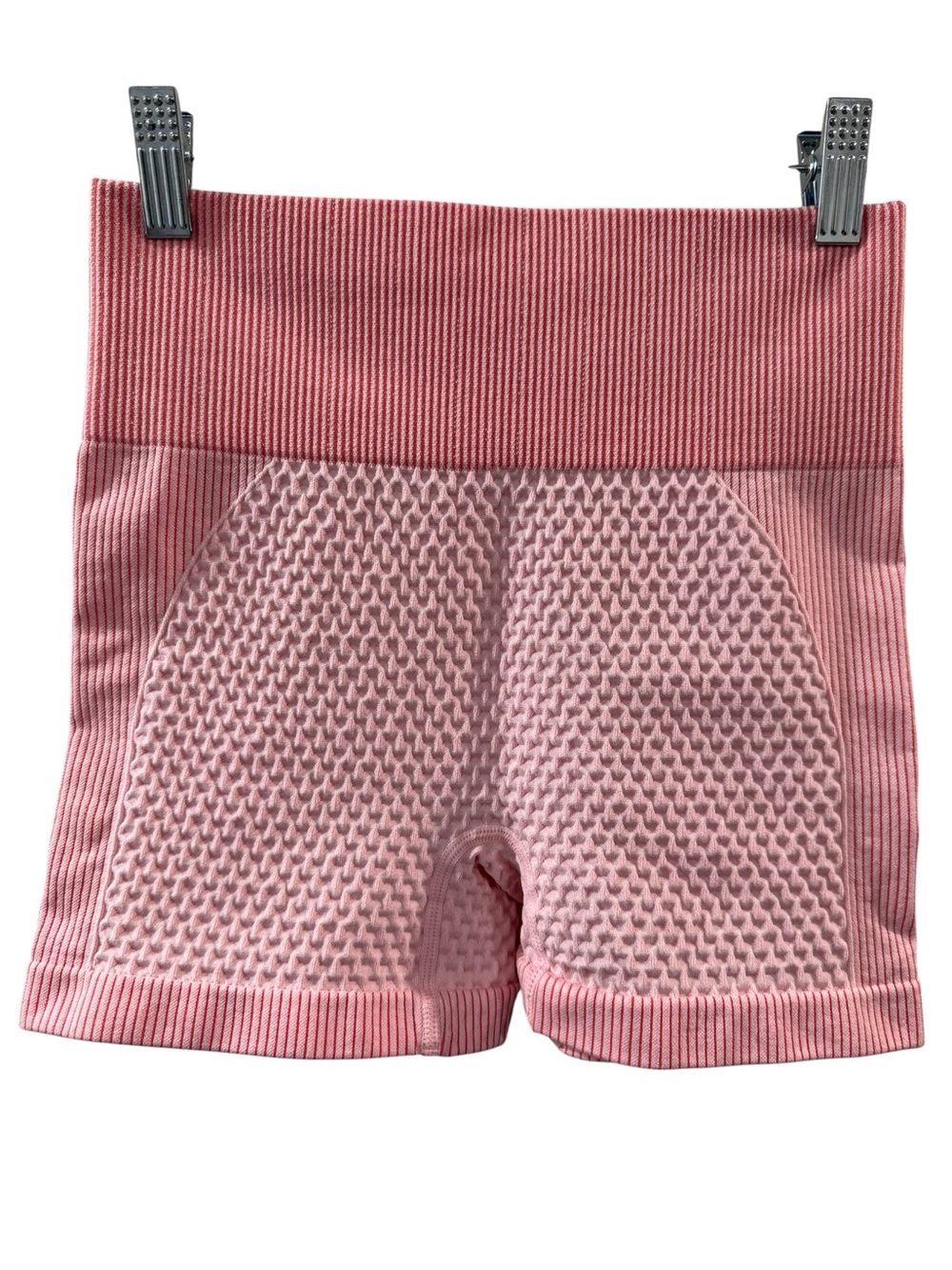 Seamless‎ Textured High-Waist Biker Shorts - Dusty Pink